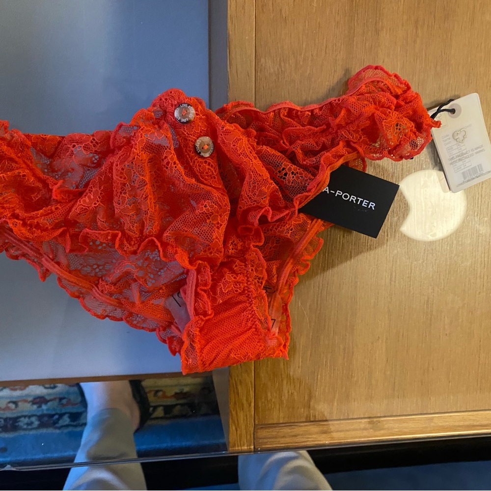 FINAL SALE - Agent Provocateur Red Lace Ruffle Panties